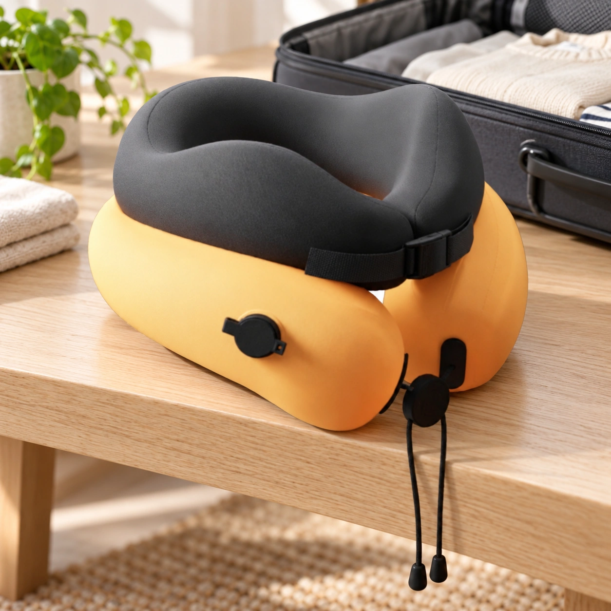 Anshui Inflatable Neck Pillow: Scene illustration | Open packing scene