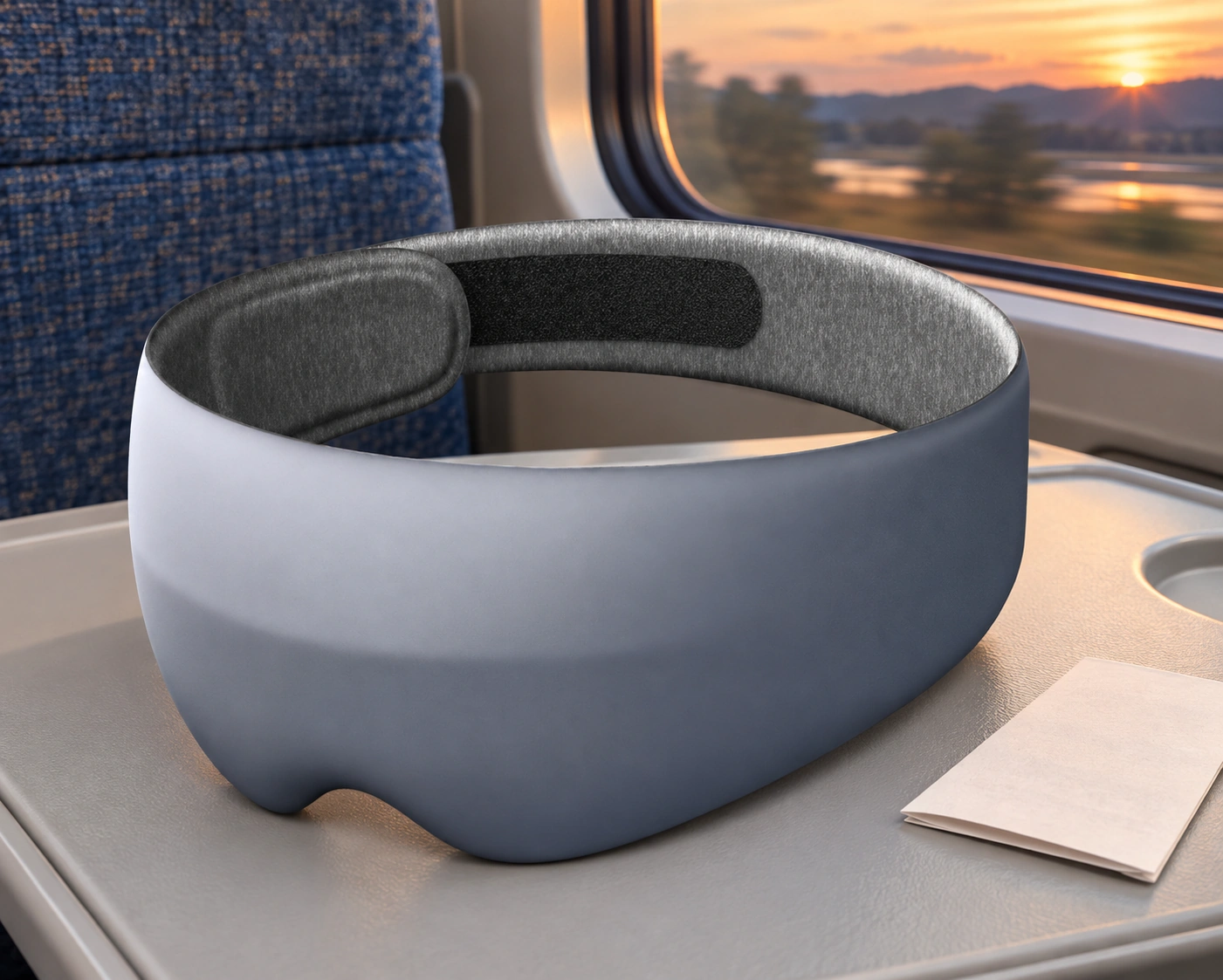 Anshui Light-Blocking Eye Mask: Train tray travel preparation · Scene illustration