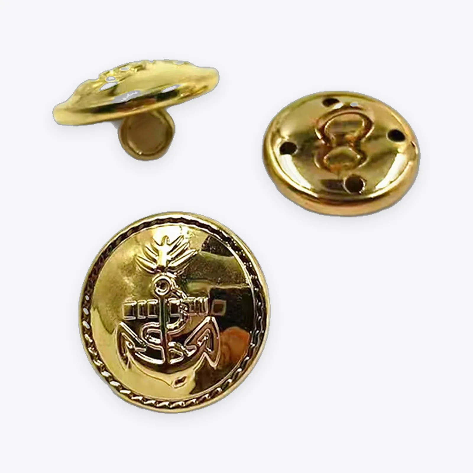 金色金属铜脚手缝纽扣