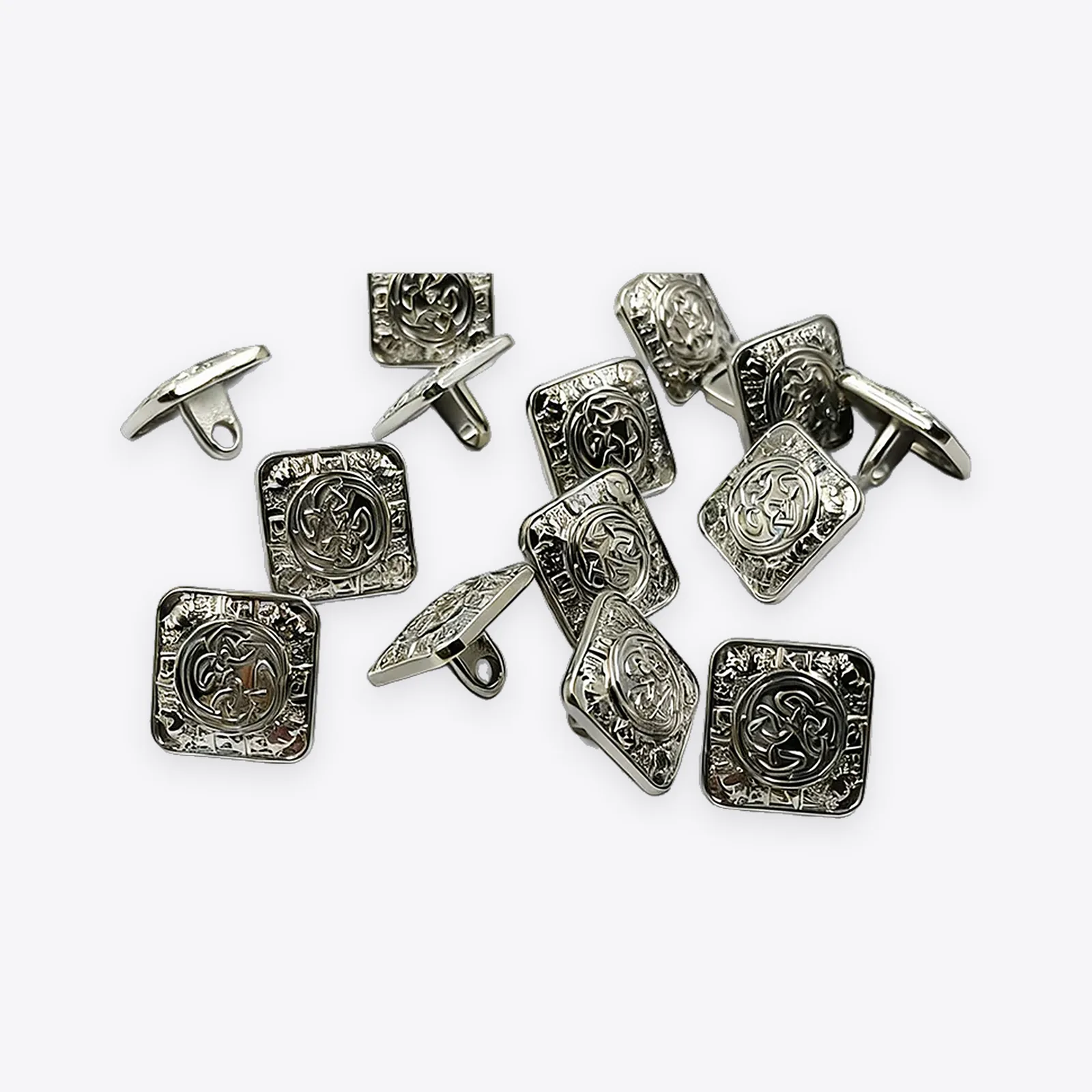 HJU615 Square Alloy Shank Buttons