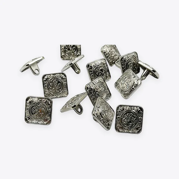 HJU615 Square Alloy Shank Buttons