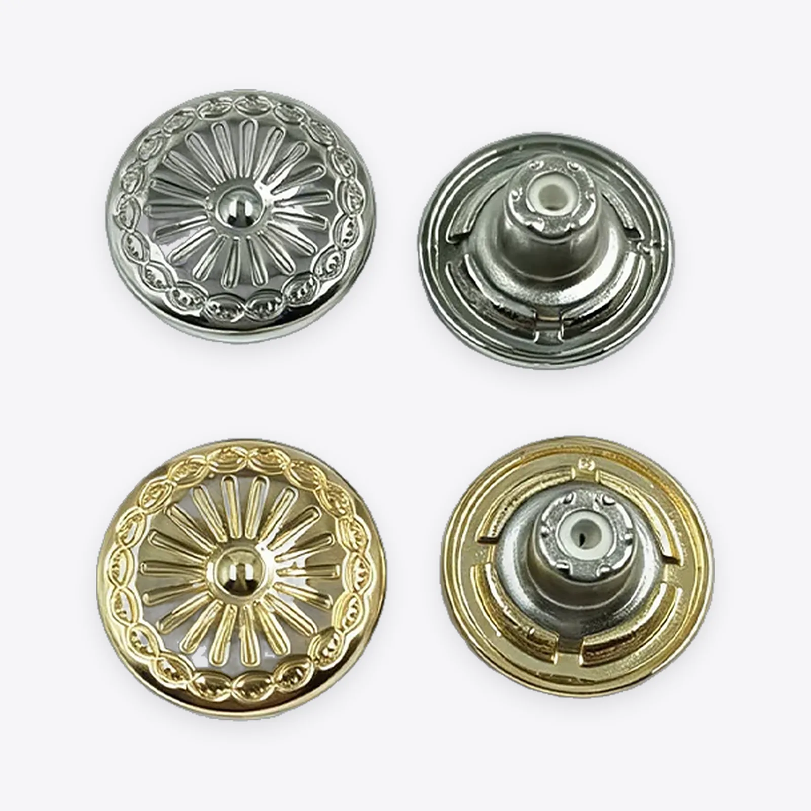 Floral-pattern Metal Tack Buttons