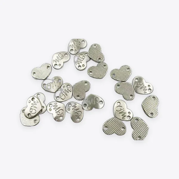 Heart-shaped Zinc Alloy Decorative Tags