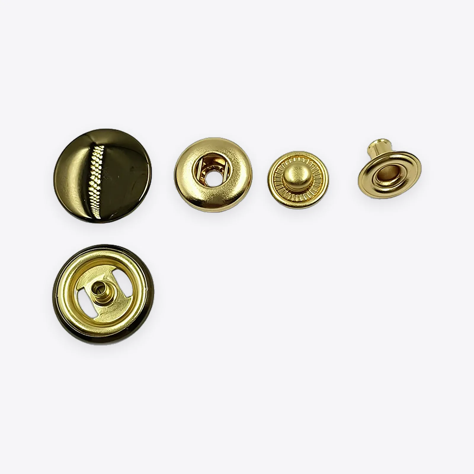 Domed Tea-gold-tone Alloy Snap Fasteners