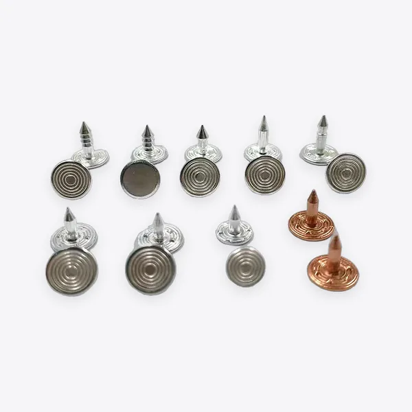 Bag Fastener Pins in Aluminum, Antimony, Copper & Other Styles