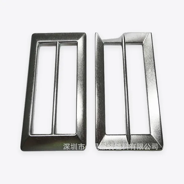 Rectangular Two-slot Alloy Strap Adjusters (gunmetal & silver)