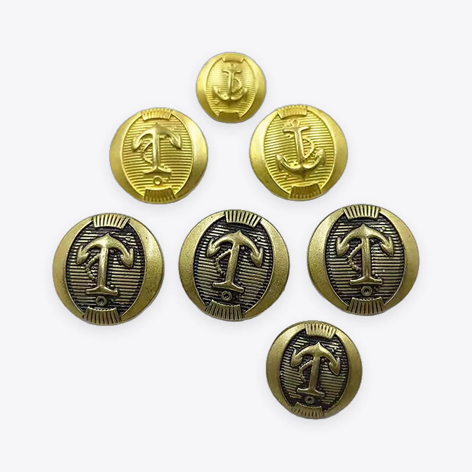 Anchor Zinc Alloy Shank Buttons, 28L / 36L
